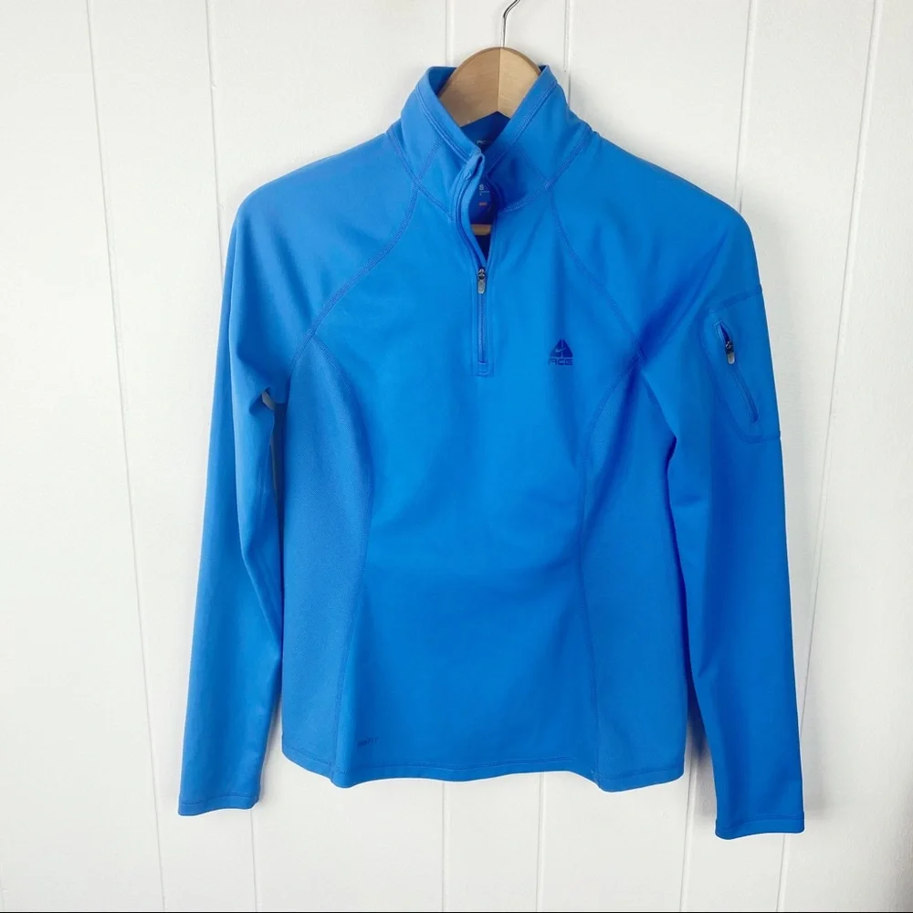 Nike ACG Blue Halfzip Pullover Top small - Picture 1 of 5